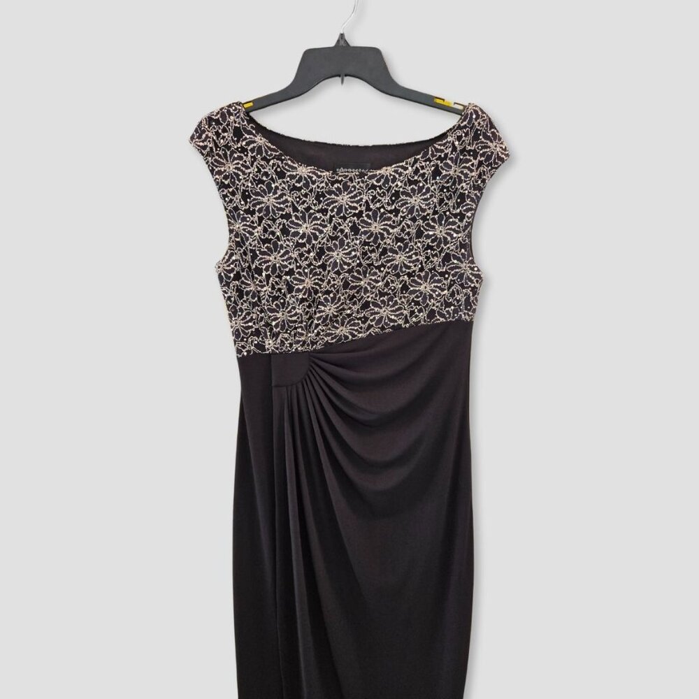 Connected Apparel Black Sequined Dress